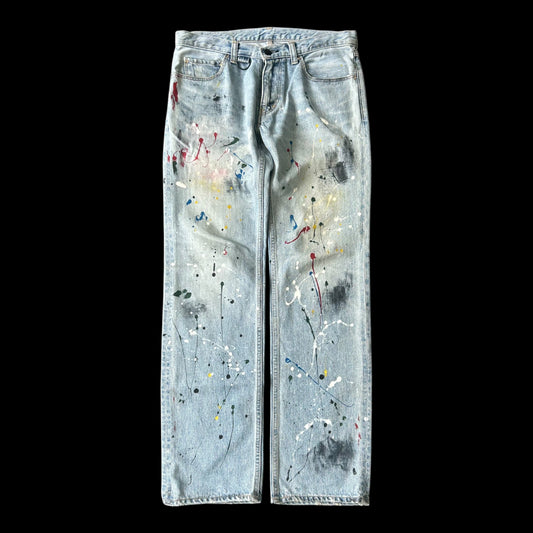 06SS “Welcome to The Shadow” Paint Splatter Denim Pants