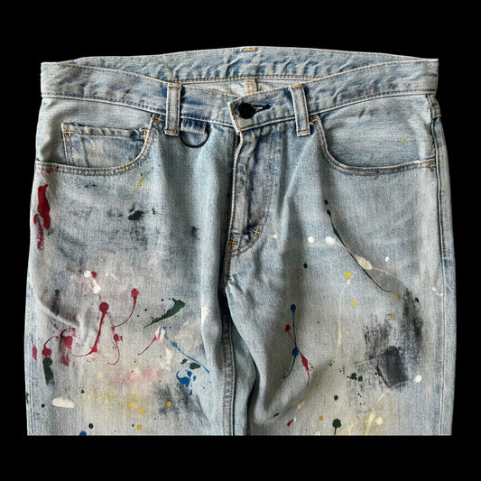 06SS “Welcome to The Shadow” Paint Splatter Denim Pants