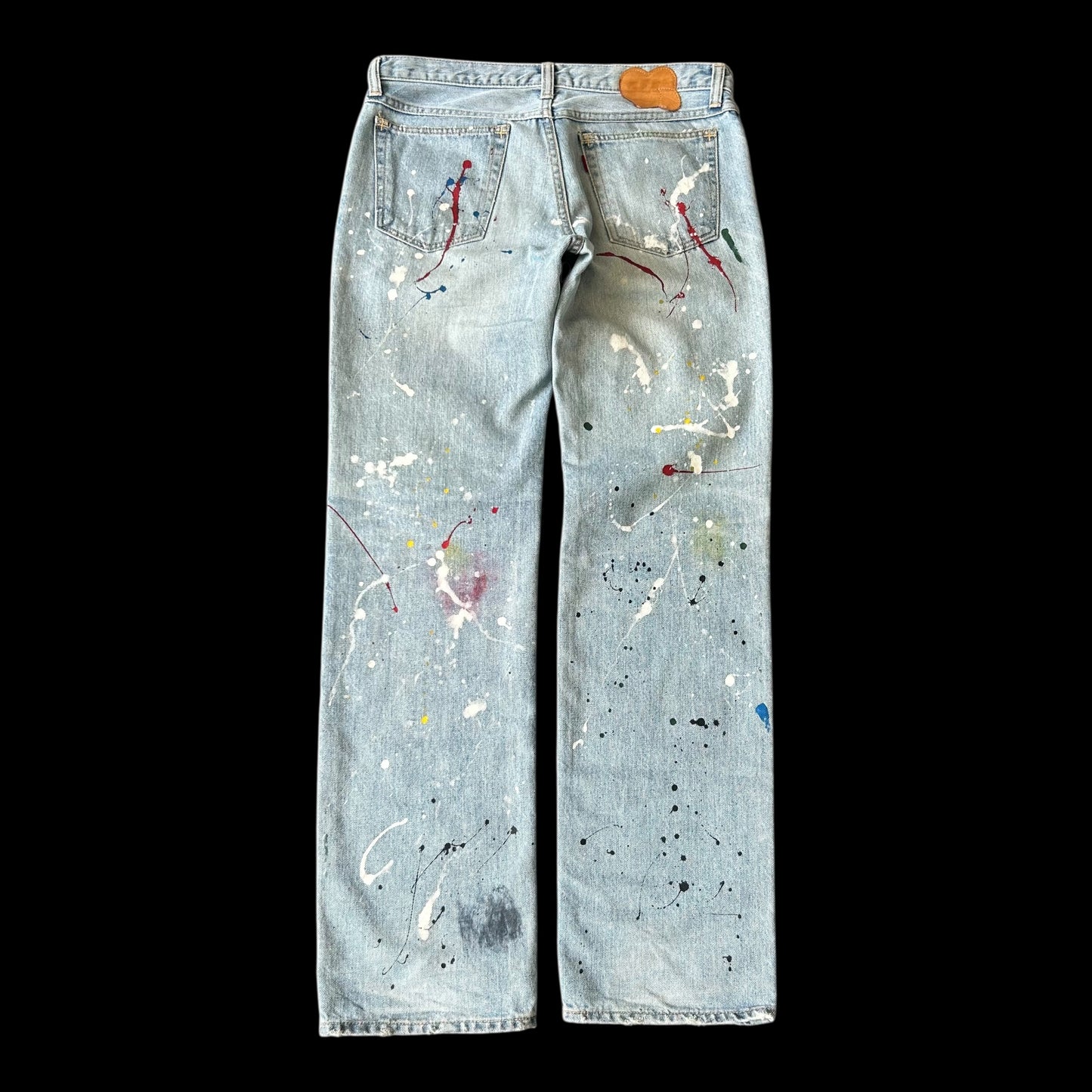 06SS “Welcome to The Shadow” Paint Splatter Denim Pants